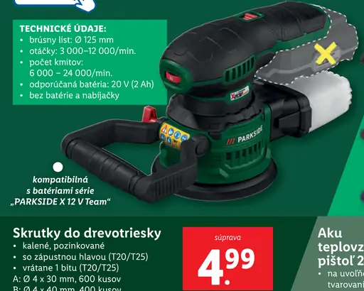Parkside Aku teplovzdušná pištoľ 20 V