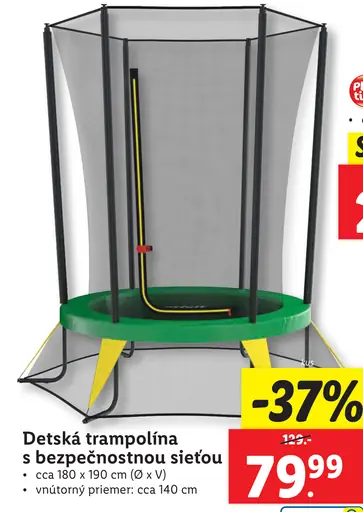 Detská trampolína s bezpečnostnou sieťou
