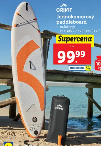 Crivit Jednokomorový paddleboard