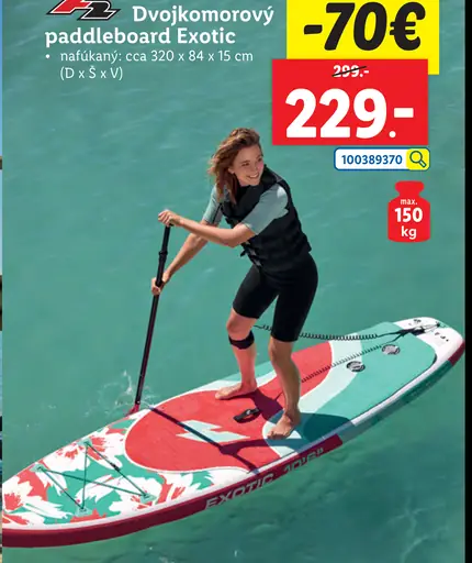 Dvojkomorový paddleboard Exotic