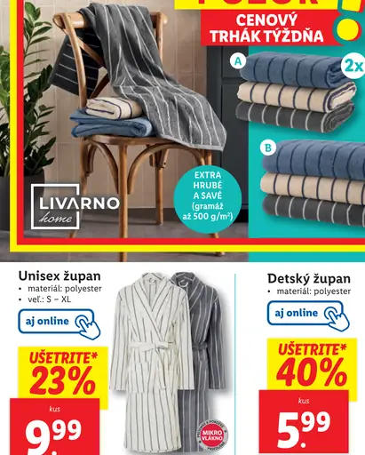 Livarno home Froté uteráky/osuška