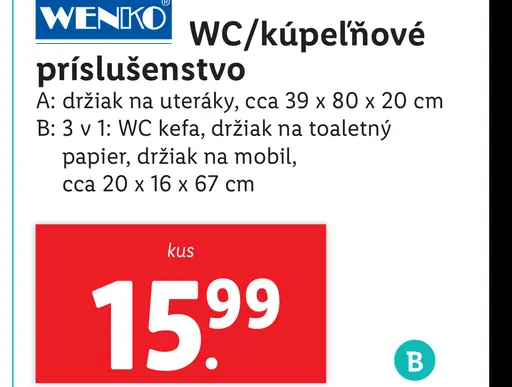 Wenko WC/kúpeľňové príslušenstvo