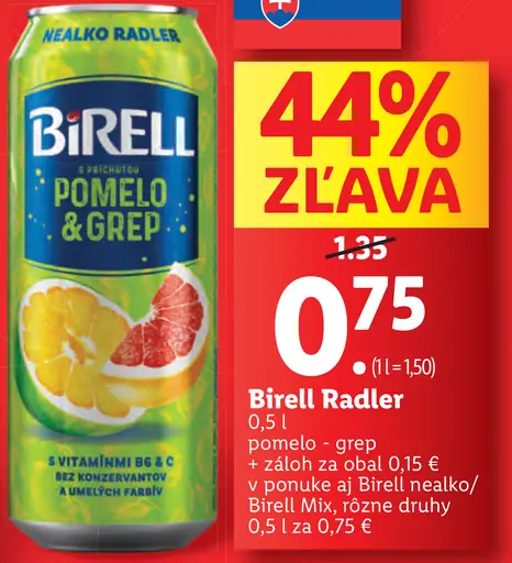 Birell radler plechovka