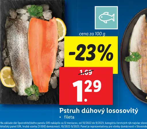 Pstruh dúhový lososovitý fileta