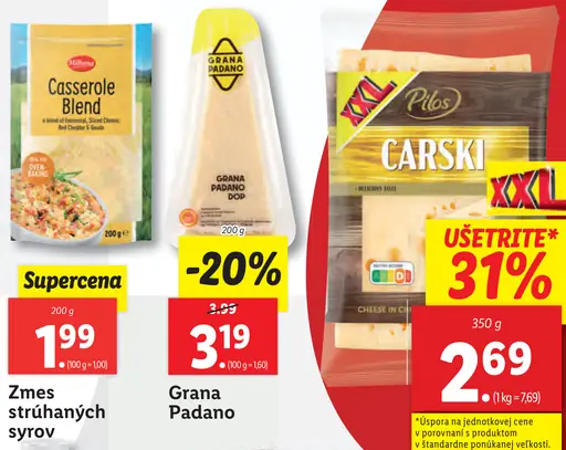 Milbona Zmes strúhaných syrov