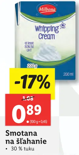 Milbona Smotana na šľahanie