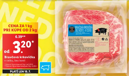 Bravčová krkovička bez kosti v celku