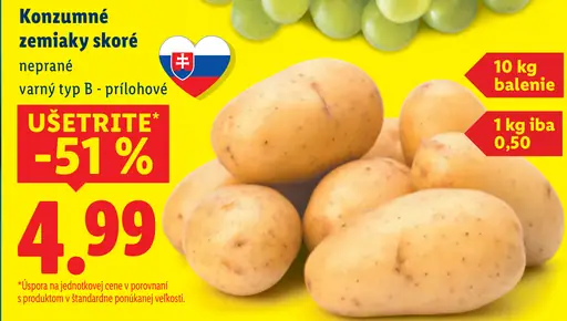 Konzumné zemiaky skoré