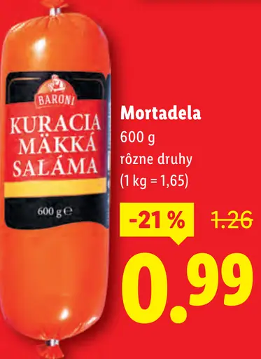 Baron Kuracia mäkká saláma mortadela