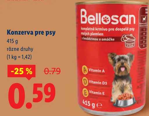 Bellosan konzerva pre psy