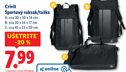 Crivit Športový ruksak/taška