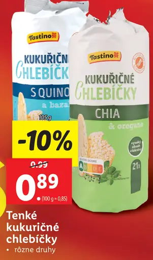 Tastino kukuričné chlebíčky