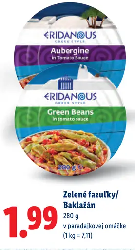 Ridanous Zelené fazuľky/Baklažán v paradajkovej omáčke