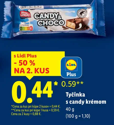 Tyčinka s candy krémom