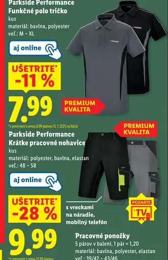 Parkside Performance Funkčné polo tričko
