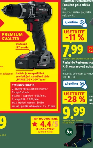 Parkside Performance Aku vŕtač skrutkovač