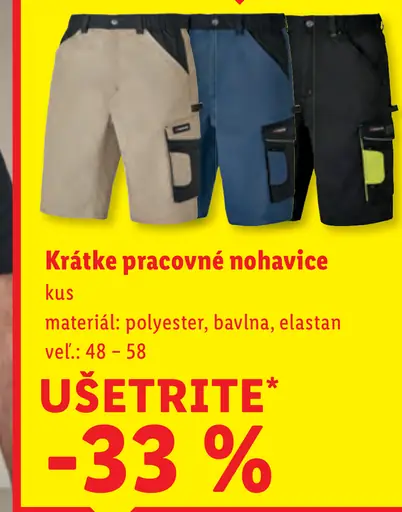 Krátke pracovné nohavice
