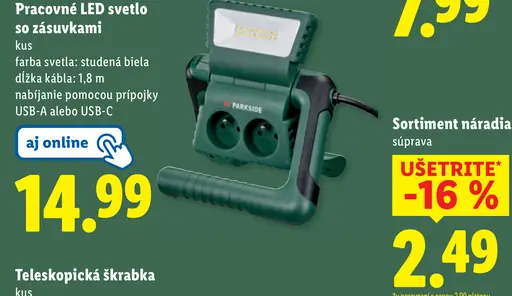 Parkside LED pracovné svetlo