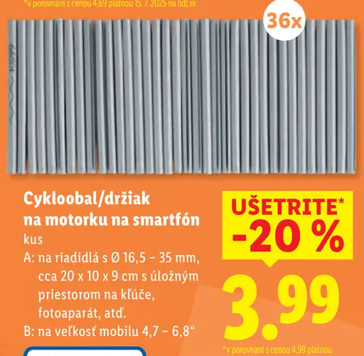 Cyklobal/držiak na motorku na smartfón