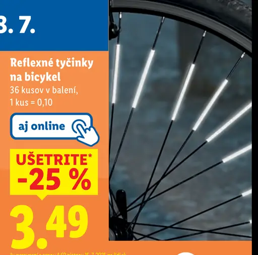 Reflexné tyčinky na bicykel