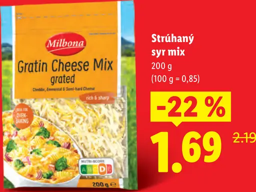 Milbona Gratin Cheese Mix