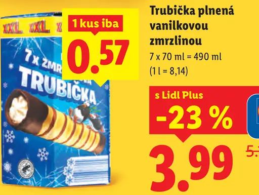Gelatelli Trubička plnená vanilkovou zmrzlinou