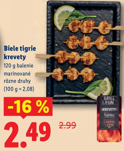 Biele tigrie krevety