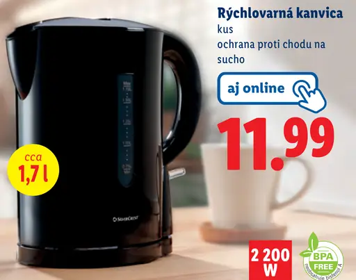 SilverCrest Rýchlovarná kanvica