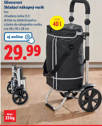 Silvercrest Skladací nákupný vozík