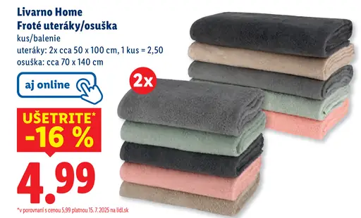 Livarna Home Froté uteráky/osuška