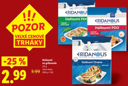 Eridanous Halloumi na grilovanie