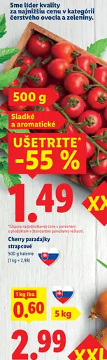 Paradajky cherry strapcové