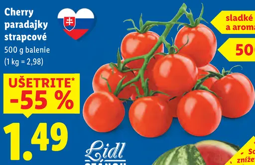 Cherry paradajky strapcové