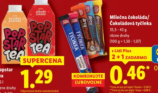Plamil Mliečna čokoláda/Čokoládová tyčinka