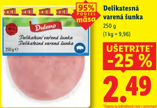 Dulano Delikatesná varená šunka
