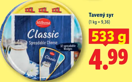 Milbona Classic Tavený syr