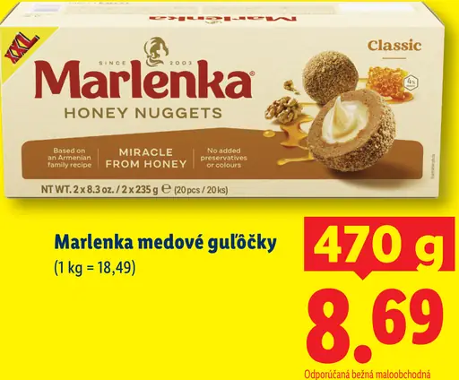Marlenka medové guľôčky