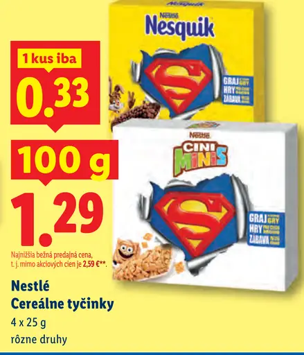 Nestlé Cereálne tyčinky