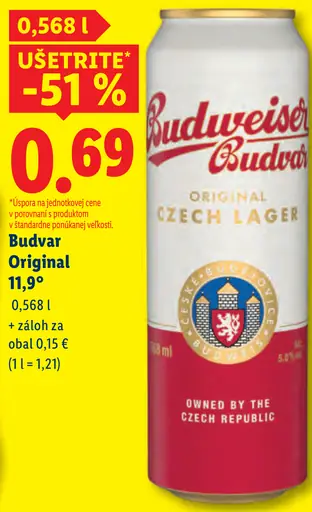 Budvar Original plechovka