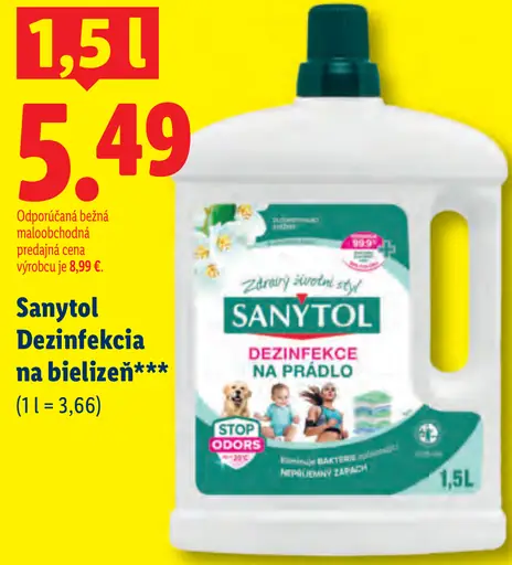 Sanytol dezinfekcia na bielizeň