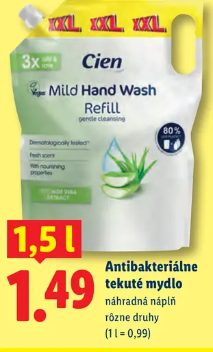 Cien antibakteriálne tekuté mydlo