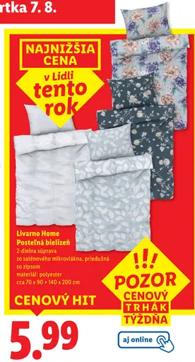Livarno Home Posteľná bielizeň