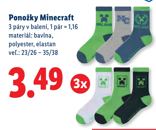 Minecraft Ponožky