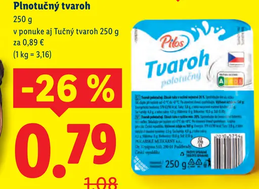 Pilos Plnotučný tvaroh