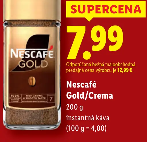 NESCAFÉ GOLD Crema, instantná káva