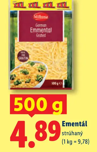 Milbona Ementál strúhaný