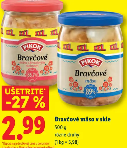 Pikok Bravčové mäso v skle