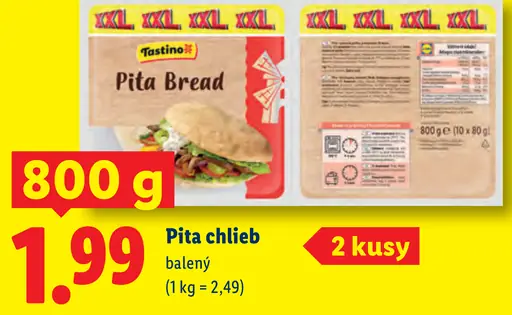 Pita chlieb balený