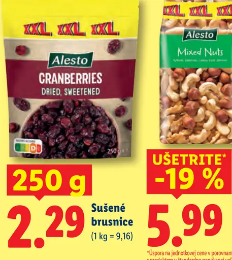 Alesto Brusnice sušené