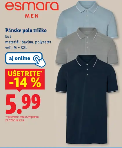 Pánske polo tričko Esmara